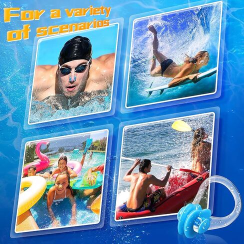 50 Packs Swimming Nose Clip Swim Nose Clip with Waterproof Silica Gel Silicone Nose Plugs Surfing Nose Plug Protector Soft Latex Plugs for Kids and Adults Swimmers Swimming Pool, Multi Color in Saudi Arabia