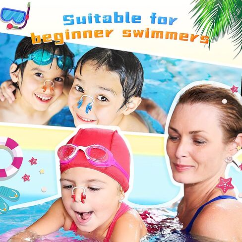 50 Packs Swimming Nose Clip Swim Nose Clip with Waterproof Silica Gel Silicone Nose Plugs Surfing Nose Plug Protector Soft Latex Plugs for Kids and Adults Swimmers Swimming Pool, Multi Color in Saudi Arabia