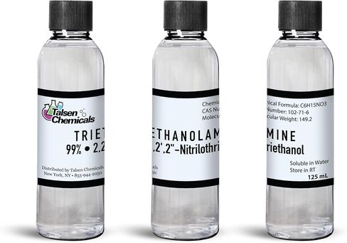 Triethanolamine (Tea) for Cosmetics 125 mL 99% pH Balancer, Surfactants DIY Skincare and Cosmetic Products by Talsen Chemicals in Kuwait