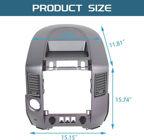 KUAFU Center Dash Audio A/C Instrument Panel Bezel Cover Lid Compatible with Nissan 2004-2006 Titan XE SE Armada SE Replace for 682578S800 - Gray in Saudi Arabia