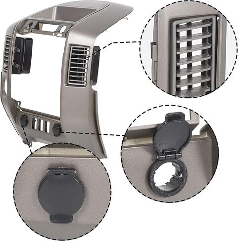 KUAFU Center Dash Audio A/C Instrument Panel Bezel Cover Lid Compatible with Nissan 2004-2006 Titan XE SE Armada SE Replace for 682578S800 - Gray in Saudi Arabia