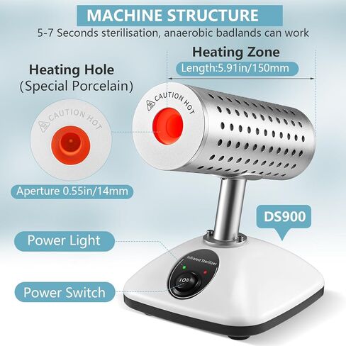 معقم مشرط بالأشعة تحت الحمراء DS-900S معقمات الأوتوكلاف للمختبر 825 درجة مئوية معقم حلقة التلقيح لتطعيم حلقة الفطريات 110 فولت 240 وات in Kuwait