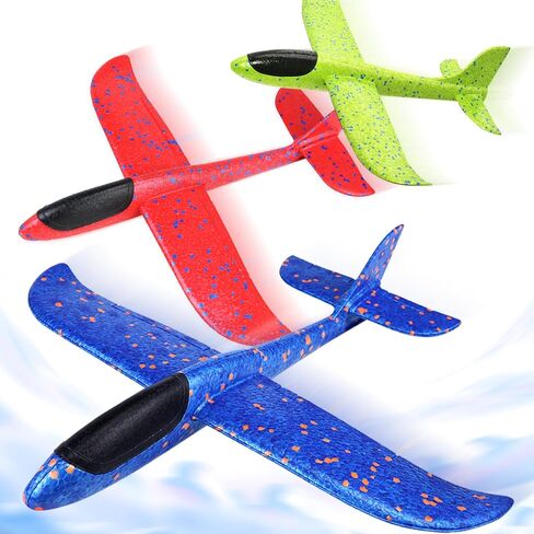 CORPER TOYS 3 Pack Foam Airplane Flying Toys with Dual Fright Mode Hand Throwing Foam Plane for Kids Ages 4-8 Outdoor Sport Game Toys Gift for Birthday in Kuwait