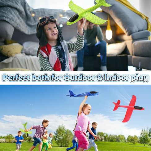 CORPER TOYS 3 Pack Foam Airplane Flying Toys with Dual Fright Mode Hand Throwing Foam Plane for Kids Ages 4-8 Outdoor Sport Game Toys Gift for Birthday in Kuwait