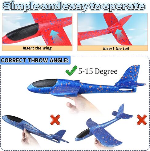 CORPER TOYS 3 Pack Foam Airplane Flying Toys with Dual Fright Mode Hand Throwing Foam Plane for Kids Ages 4-8 Outdoor Sport Game Toys Gift for Birthday in Kuwait