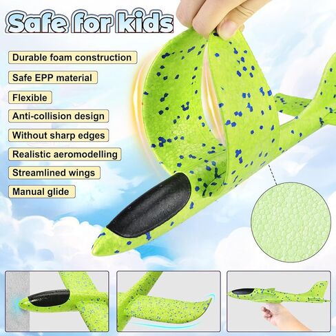 CORPER TOYS 3 Pack Foam Airplane Flying Toys with Dual Fright Mode Hand Throwing Foam Plane for Kids Ages 4-8 Outdoor Sport Game Toys Gift for Birthday in Kuwait