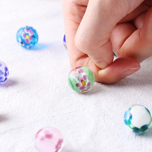 FUTUREPLUSX 10PSC Flower Style Marbles Games for Kids，10PCS Glass Marbles with Gift Box for Marbles Run Games Colored Marbles for Vase 2-4 Player Games in Saudi Arabia