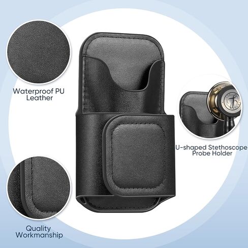 Stethoscope Holder Clip, Premium Leather Stethoscope Hip Holder Lightweight Portable Holster for Physicians, Nurses, EMT, Medical Nursing Students,for 3M Littmann & Most Stethoscope (Rose Gold) in Saudi Arabia