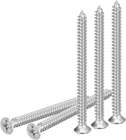 50 قطعة مسامير خشبية ذات رأس مسطح M5x14mm، 304 براغي فيليبس من الفولاذ المقاوم للصدأ - جيدة لأعمال النجارة والأثاث - فضي in Saudi Arabia