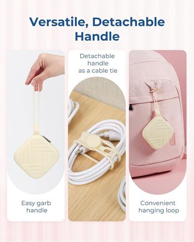 BAGSMART 2 قطعة حافظة منظم لسماعات الرأس من السيليكون وربطات كابل، أكياس صغيرة لتنظيم المحفظة لسماعات الأذن/محرك فلاش USB/منظم سلك أحمر الشفاه الصغير وأدوات إكسسوارات السفر (وردي + بيج) in Saudi Arabia