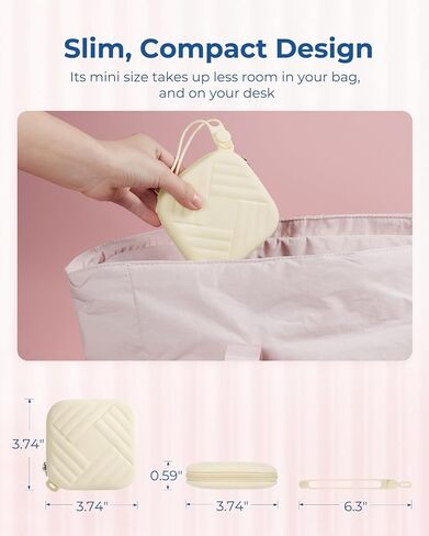 BAGSMART 2 قطعة حافظة منظم لسماعات الرأس من السيليكون وربطات كابل، أكياس صغيرة لتنظيم المحفظة لسماعات الأذن/محرك فلاش USB/منظم سلك أحمر الشفاه الصغير وأدوات إكسسوارات السفر (وردي + بيج) in Saudi Arabia