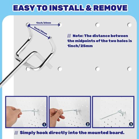 40 قطعة 4 بوصة /100 مم من الفولاذ المقاوم للصدأ Pegboard عرض السنانير مجموعة كبيرة، أسود منظمة المرآب ربط الجدار هوك معدني Slatwall لوحة هوك تناسب 1/8 و1/4 بوصة Pegboard للبيع بالتجزئة in Saudi Arabia