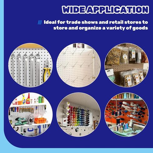 40 قطعة 4 بوصة /100 مم من الفولاذ المقاوم للصدأ Pegboard عرض السنانير مجموعة كبيرة، أسود منظمة المرآب ربط الجدار هوك معدني Slatwall لوحة هوك تناسب 1/8 و1/4 بوصة Pegboard للبيع بالتجزئة in Saudi Arabia