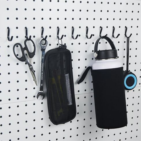 G.CORE Pegboard J Hooks Accessories - 40 قطعة خطافات معدنية سوداء للتعليق، شماعات تنظيم الحائط Pegboard، تناسب 1/4 فتحات، أدوات عرض حاملات تخزين لتنظيم مكتب المرآب الحرفية in Kuwait