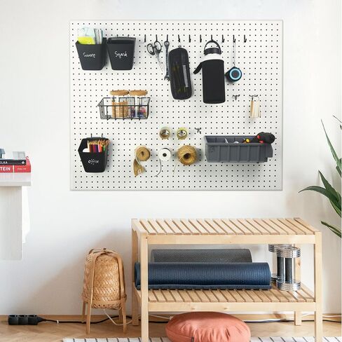 G.CORE Pegboard J Hooks Accessories - 40 قطعة خطافات معدنية سوداء للتعليق، شماعات تنظيم الحائط Pegboard، تناسب 1/4 فتحات، أدوات عرض حاملات تخزين لتنظيم مكتب المرآب الحرفية in Kuwait