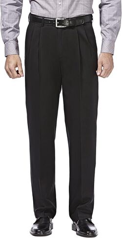 Haggar Men's Premium No Iron Khaki Classic Fit Pleat Front Regular and Big & Tall Sizes in Kuwait
