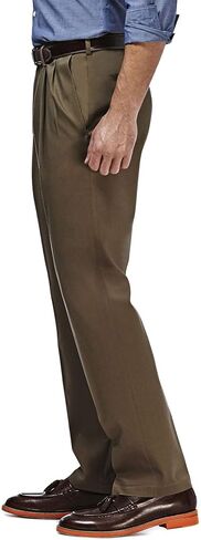 Haggar Men's Premium No Iron Khaki Classic Fit Pleat Front Regular and Big & Tall Sizes in Kuwait