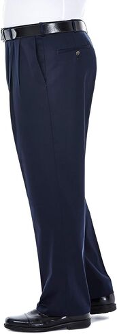 Haggar Men's Premium No Iron Khaki Classic Fit Pleat Front Regular and Big & Tall Sizes in Kuwait