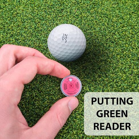 علامة كرة مستوى القارئ باللون الأخضر للجولف مع علامة كرة مساعدة للقراءة باللون الأخضر بدقة عالية | قلم تحديد مستوى الرأس للجولف مع مستوى الفقاعات | إكسسوارات الجولف بمشبك قبعة الجولف True Aim Ball Marker للرجال in Kuwait