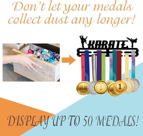 حامل عرض ميداليات NBEADS، حامل عرض ميداليات الكاراتيه، عرض إطار مثبت على الحائط، خطافات حامل شريط ميدالية للمنافسة، عرض معلق على الحائط، تركيب أكثر من 50 ميدالية in Saudi Arabia