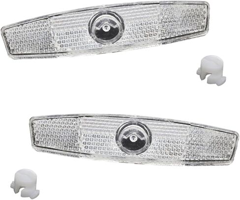 عاكسات تحذير سلامة الدراجة، عاكسات عجلة الدراجة، عاكسات عجلة الدراجة مع أبازيم للدراجات الجبلية على الطرق، ملحقات الركوب الليلي (أبيض) مجموعتان in Kuwait