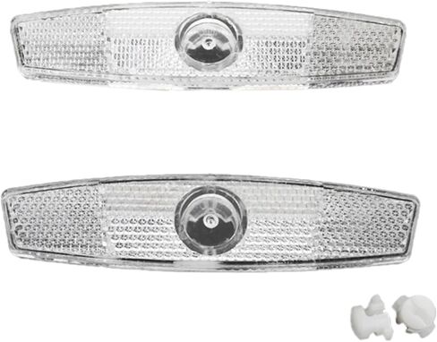 عاكسات تحذير سلامة الدراجة، عاكسات عجلة الدراجة، عاكسات عجلة الدراجة مع أبازيم للدراجات الجبلية على الطرق، ملحقات الركوب الليلي (أبيض) مجموعتان in Kuwait