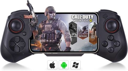 وحدة تحكم الألعاب اللاسلكية arVin لأجهزة Android/iPhone/iPad/iOS/MacBook/Samsung Galaxy/One Plus/TCL/Tablet/PC عصا تحكم Gamepad مع مشغلات تناظرية/قابلة للتمدد/تشغيل مباشر لـ CODM Mobile/Genshin/Diablo in Kuwait