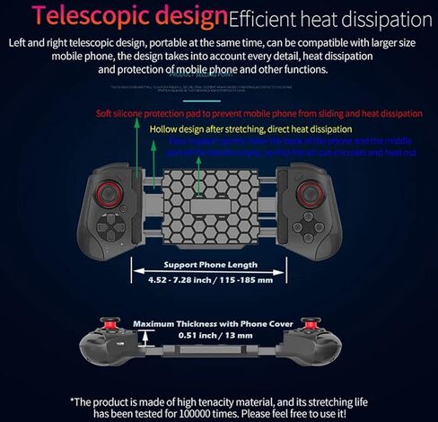 وحدة تحكم الألعاب اللاسلكية arVin لأجهزة Android/iPhone/iPad/iOS/MacBook/Samsung Galaxy/One Plus/TCL/Tablet/PC عصا تحكم Gamepad مع مشغلات تناظرية/قابلة للتمدد/تشغيل مباشر لـ CODM Mobile/Genshin/Diablo in Kuwait