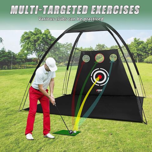 PGM Golf Net - 10x7ft Golf Nets for Backyard Driving Real Golf Balls, Golf Practice Net Indoor Outdoor with Tri-Turf Golf Mat, Golf Chipping Net Golf Training Aid Golf Accessories Golf Gifts for Men in Saudi Arabia