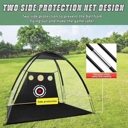 PGM Golf Net - 10x7ft Golf Nets for Backyard Driving Real Golf Balls, Golf Practice Net Indoor Outdoor with Tri-Turf Golf Mat, Golf Chipping Net Golf Training Aid Golf Accessories Golf Gifts for Men in Saudi Arabia