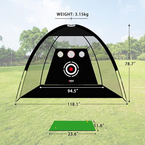 PGM Golf Net - 10x7ft Golf Nets for Backyard Driving Real Golf Balls, Golf Practice Net Indoor Outdoor with Tri-Turf Golf Mat, Golf Chipping Net Golf Training Aid Golf Accessories Golf Gifts for Men in Saudi Arabia