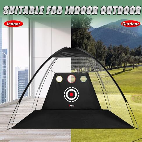 PGM Golf Net - 10x7ft Golf Nets for Backyard Driving Real Golf Balls, Golf Practice Net Indoor Outdoor with Tri-Turf Golf Mat, Golf Chipping Net Golf Training Aid Golf Accessories Golf Gifts for Men in Saudi Arabia
