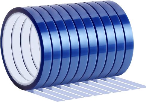 10 Rolls 10mm x 30m (98ft) Heat Transfer Tape Blue Heat Resistant Tape Adhesive Sublimation Tape, No Residue, Heat Press Tape for Industrial Processing Electronic Soldering Insulation in Saudi Arabia