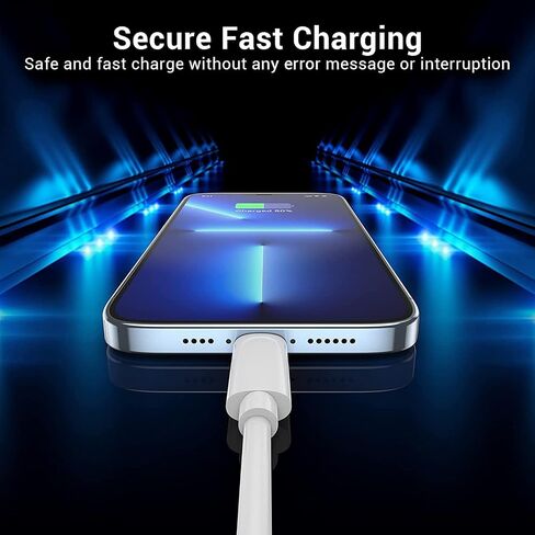 Quntis USB C to Lightning Cable 3 Pack 6FT MFi Certified iPhone Fast Charger Cord Type C to Lightning Cable Charging Wire for iPhone 14 13 12 11 Pro Max X XS XR 8 7 6 Plus iPad AirPods Pro, White in Kuwait