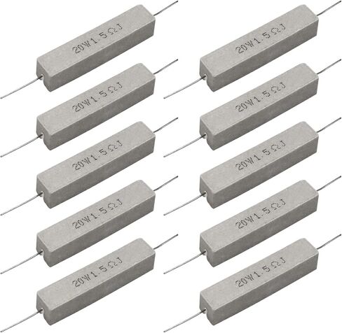 Cement Resistor,10 PCS 20W 4 Ohm 5% Axial Lead Wire Resistor White Wound Fixed Ceramic Resistors Wirewound Power Flame Heat Moisture Resistance Precharge Horizontal in Kuwait