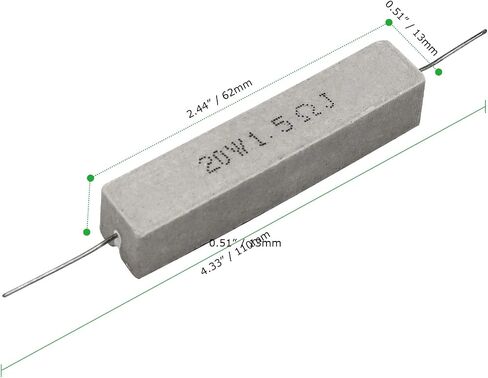 Cement Resistor,10 PCS 20W 4 Ohm 5% Axial Lead Wire Resistor White Wound Fixed Ceramic Resistors Wirewound Power Flame Heat Moisture Resistance Precharge Horizontal in Kuwait