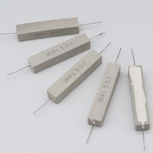 Cement Resistor,10 PCS 20W 4 Ohm 5% Axial Lead Wire Resistor White Wound Fixed Ceramic Resistors Wirewound Power Flame Heat Moisture Resistance Precharge Horizontal in Kuwait