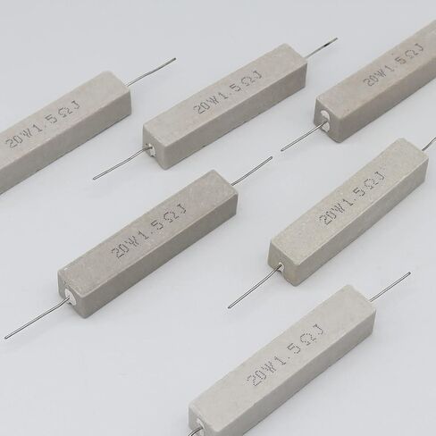 Cement Resistor,10 PCS 20W 4 Ohm 5% Axial Lead Wire Resistor White Wound Fixed Ceramic Resistors Wirewound Power Flame Heat Moisture Resistance Precharge Horizontal in Kuwait
