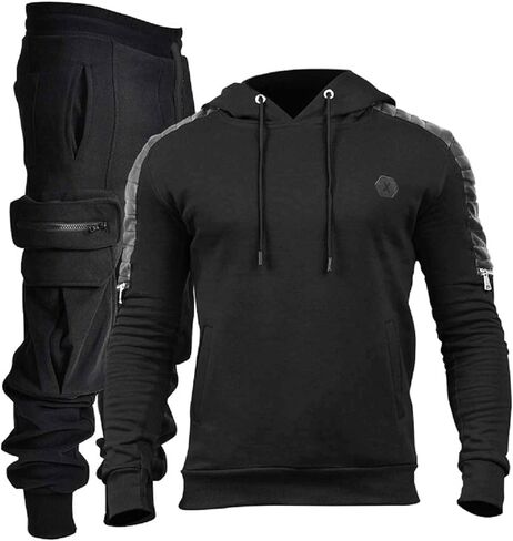 Men's Tracksuit 2 Piece Hoodie Athletic Jogging Sweatsuits for Men Casual Sports Long Sleeve Pullover Suit Set in Kuwait