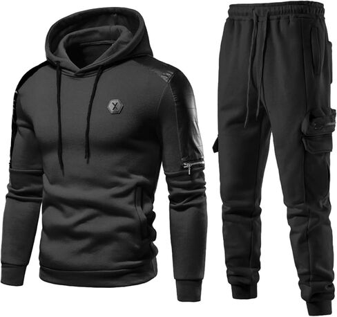Men's Tracksuit 2 Piece Hoodie Athletic Jogging Sweatsuits for Men Casual Sports Long Sleeve Pullover Suit Set in Kuwait