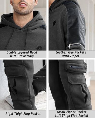 Men's Tracksuit 2 Piece Hoodie Athletic Jogging Sweatsuits for Men Casual Sports Long Sleeve Pullover Suit Set in Kuwait