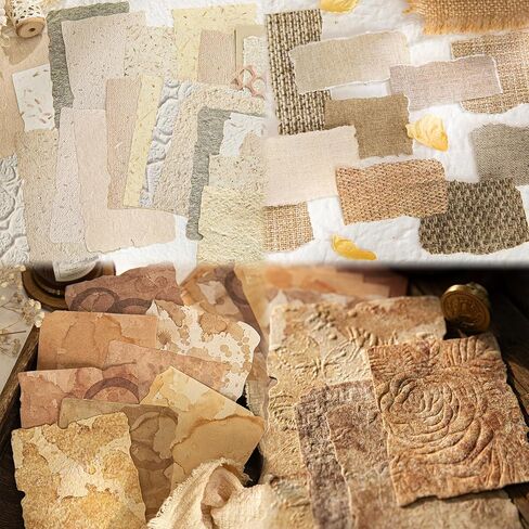 168Pcs Scrapbook Paper - 6 pack Embossed Textured&Printing Craft Paper Assorted Special Cards paper Mix for Scrapbooking Junk Journal Journaling Supplies DIY Materials in Saudi Arabia