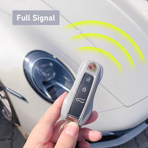 Jaronx Compatible with Porsche Key Fob Cover, Compatible with Porsche Cayenne Panamera Key Fob Cover 2018-2024, Compatible with Porsche Carrera Taycan Key Accessories 2020-2024 (Chalk-New/Light Grey) in Kuwait
