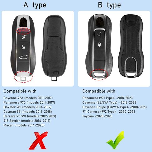 Jaronx Compatible with Porsche Key Fob Cover, Compatible with Porsche Cayenne Panamera Key Fob Cover 2018-2024, Compatible with Porsche Carrera Taycan Key Accessories 2020-2024 (Chalk-New/Light Grey) in Kuwait