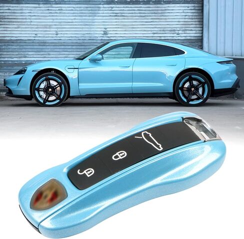 Jaronx Compatible with Porsche Key Fob Cover, Compatible with Porsche Cayenne Panamera Key Fob Cover 2018-2024, Compatible with Porsche Carrera Taycan Key Accessories 2020-2024 (Chalk-New/Light Grey) in Kuwait