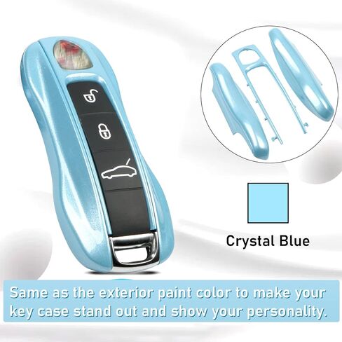 Jaronx Compatible with Porsche Key Fob Cover, Compatible with Porsche Cayenne Panamera Key Fob Cover 2018-2024, Compatible with Porsche Carrera Taycan Key Accessories 2020-2024 (Chalk-New/Light Grey) in Kuwait