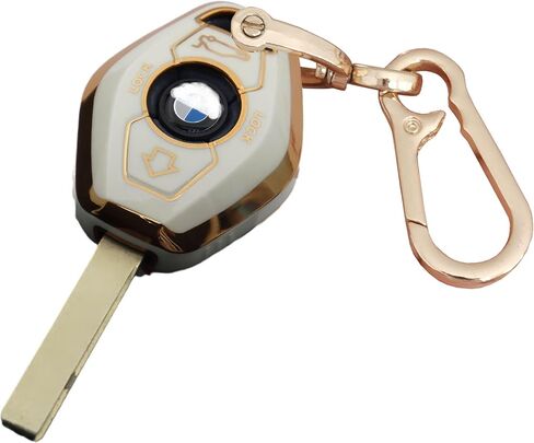 لغطاء مفتاح BMW Key Fob للدخول بدون مفتاح للتحكم عن بعد مع سلسلة مفاتيح تناسب BMW 3 5 7 Series M3 M5 M6 X3 X5 Z3 Z4 Z8 LX8FZV (لسيارات BMW B، أبيض) in Kuwait