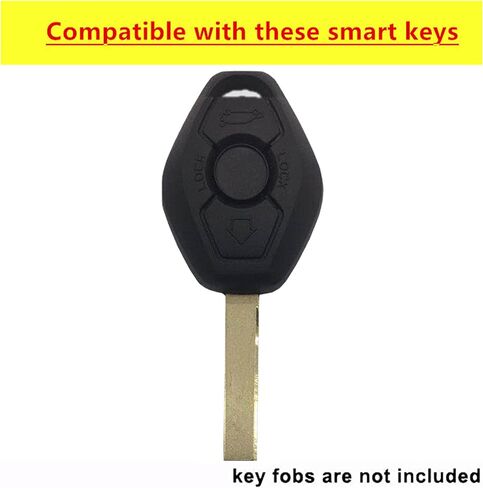 لغطاء مفتاح BMW Key Fob للدخول بدون مفتاح للتحكم عن بعد مع سلسلة مفاتيح تناسب BMW 3 5 7 Series M3 M5 M6 X3 X5 Z3 Z4 Z8 LX8FZV (لسيارات BMW B، أبيض) in Kuwait