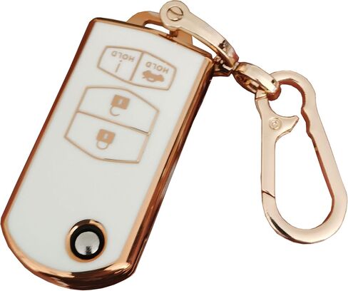 لغطاء مفتاح BMW Key Fob للدخول بدون مفتاح للتحكم عن بعد مع سلسلة مفاتيح تناسب BMW 3 5 7 Series M3 M5 M6 X3 X5 Z3 Z4 Z8 LX8FZV (لسيارات BMW B، أبيض) in Kuwait
