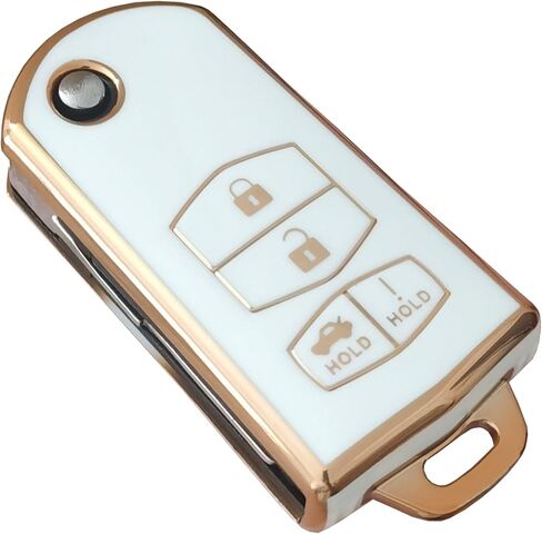 لغطاء مفتاح BMW Key Fob للدخول بدون مفتاح للتحكم عن بعد مع سلسلة مفاتيح تناسب BMW 3 5 7 Series M3 M5 M6 X3 X5 Z3 Z4 Z8 LX8FZV (لسيارات BMW B، أبيض) in Kuwait